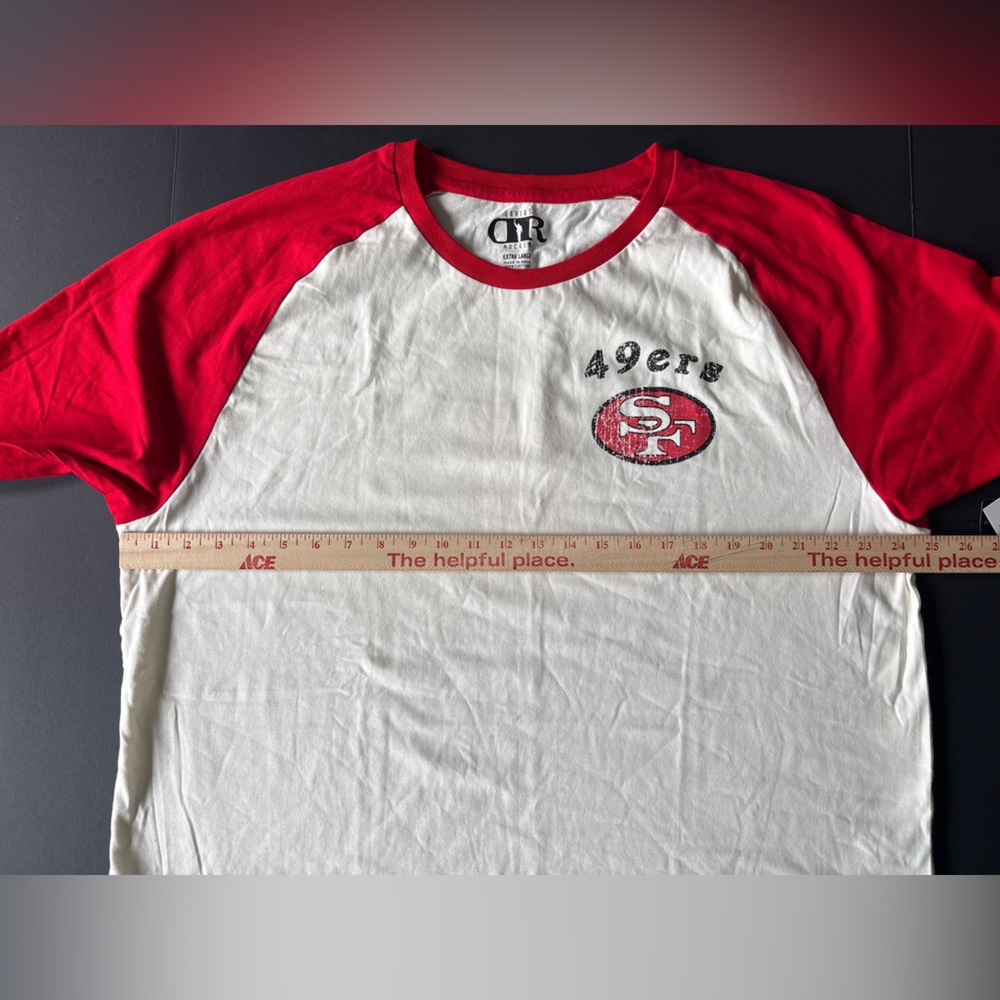 49ers Raglan 3/4 Sleeve Tee | Darius Rucker x Fanatics | XL NWT - Picture 7 of 8
